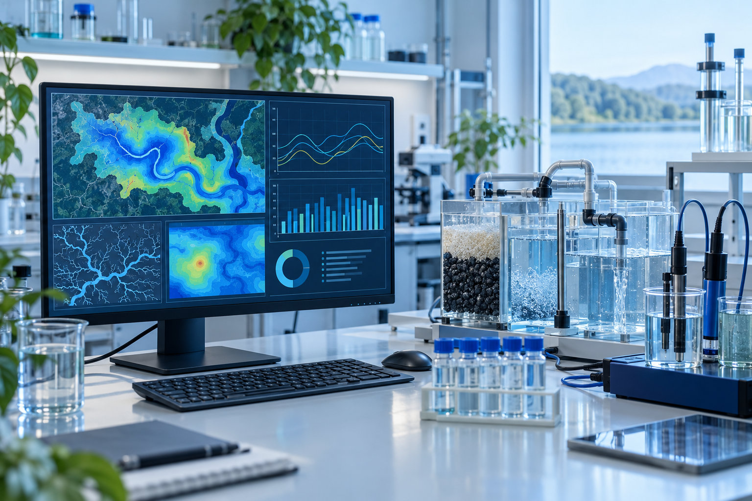 Environmental modelling and water-treatment system