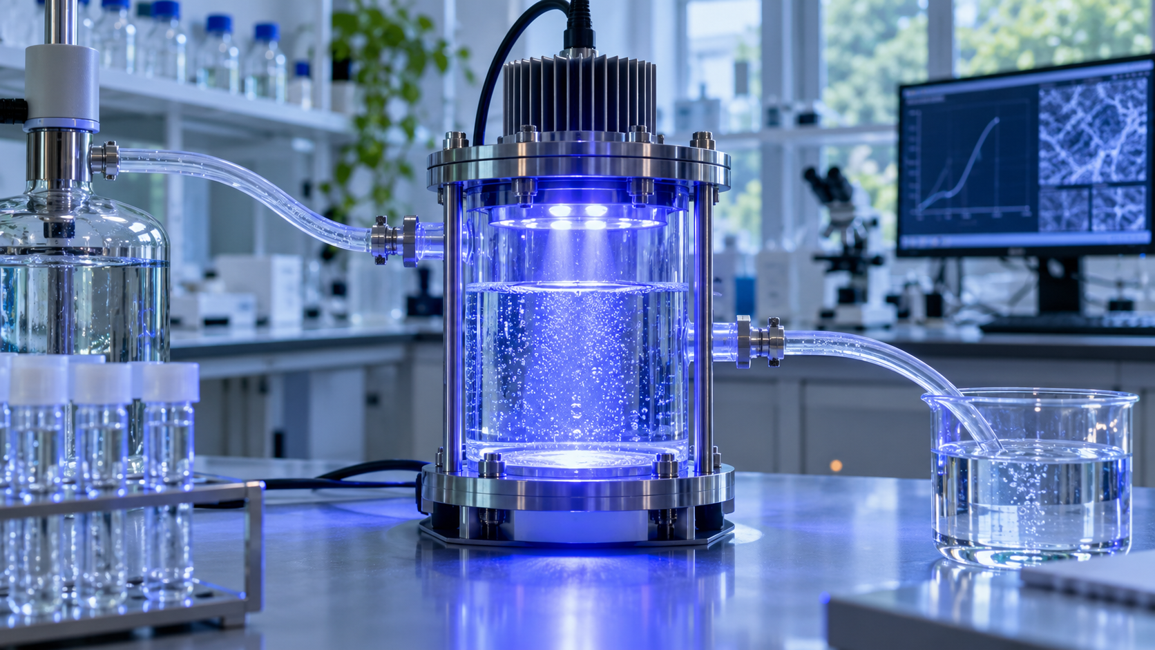LED photocatalytic water-treatment reactor