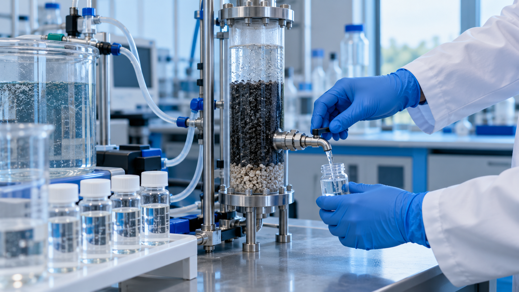 Laboratory pilot system for sulfolane treatment research